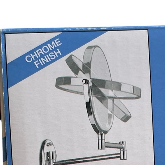 Conair 8" Chrome Wall Mirror 5X Mag Swivel Arm Make Up Open Box - Picture 8 of 13